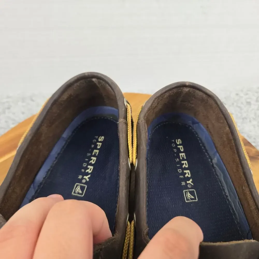 Sperry Top Sider Men 12M Authentic Original 2-Eye Brown Leather Casual Boat Shoe
